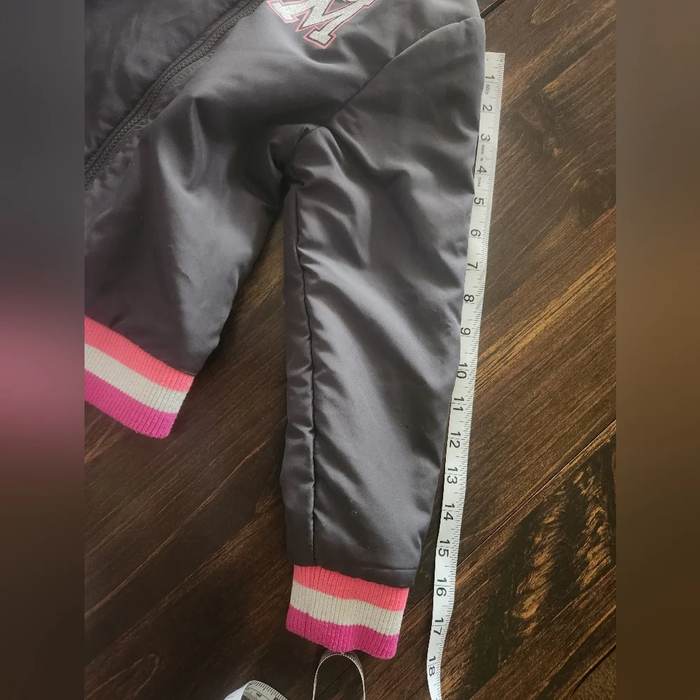 Minnie Mouse Disney Girls Pink Gray Jacket Sz 6-6X Coat